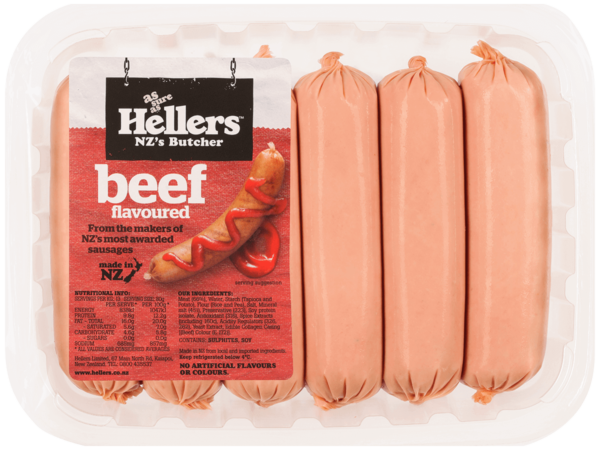 Hellers Fresh Beef Flavoured Sausages