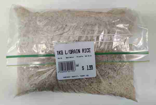 Plain Pack Long Grain Rice 1kg