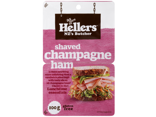 Hellers Shaved Champagne Ham 100gm