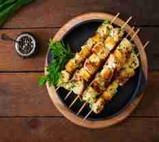 8 pack Chicken Kebabs - satay- honey soy
