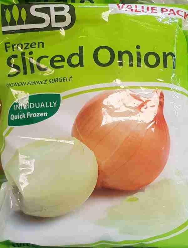1kg bag of frozen sliced onions